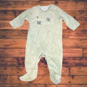 5 for $25🔥Sterling Baby‎ Green Mint Green Velvet Footie Pajama Newborn